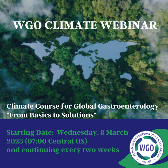 Thông báo Khóa học online, miễn phí về khí hậu của Hội tiêu hóa Thế giới (WGO)